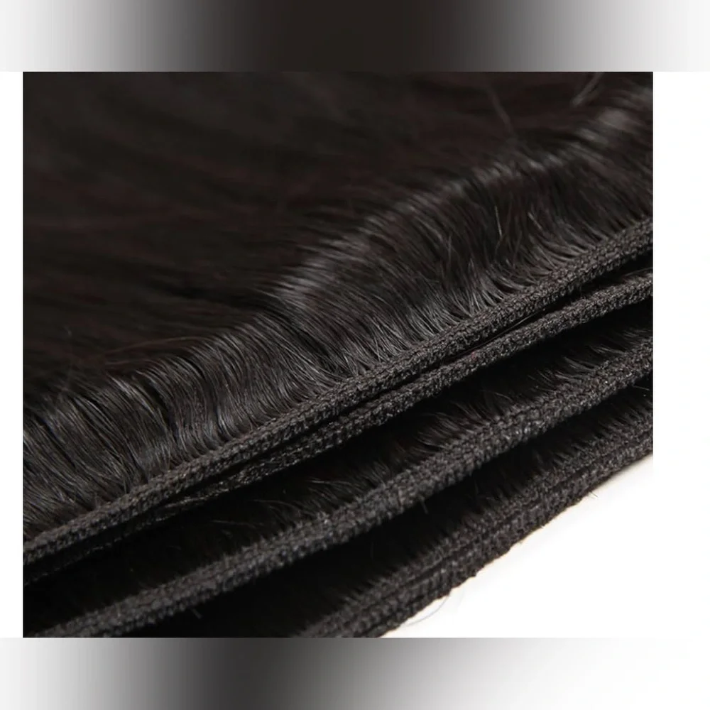 20 In Human hair Blend - Black straight Bundles three pieces
